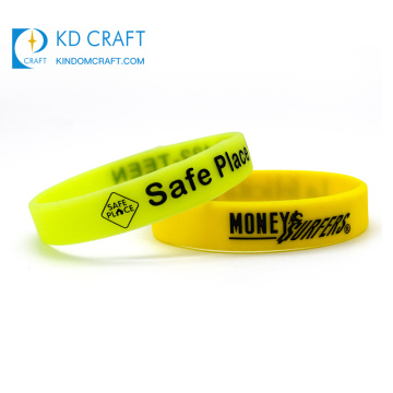 Fournir un bracelet en silicone imprimé avec logo personnalisé respectueux de l&#39;environnement pour la promotion